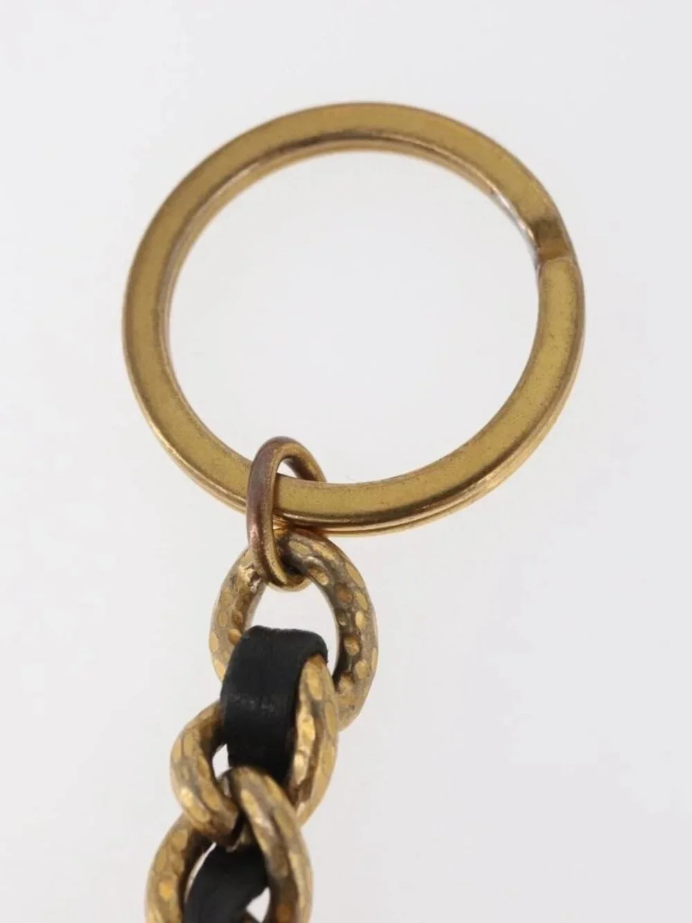 CHANEL COCO Mark Key Ring Charm metal Gold CC Auth bs34873